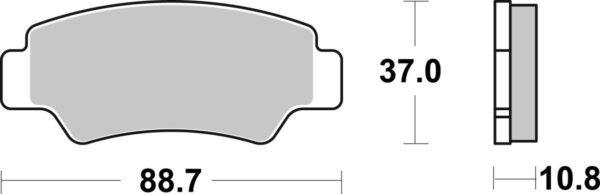 Set plăcuțe frână disc BREMBO spate, sinterizat SD, utilizare off-road, 37 × 88,7 × 10,8 mm pentru CF MOTO CF, UF, ZF 500-1000 2016-2023