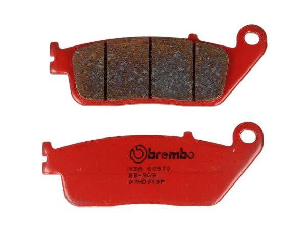 Set plăcuțe frână disc BREMBO spate, sinterizat SP, utilizare stradă, 38,9 × 102,1 × 9,6 mm pentru DAELIM ROADWIN, ROCKET, VL, VT; HONDA CBR, CTX 125-1300 1989-2018
