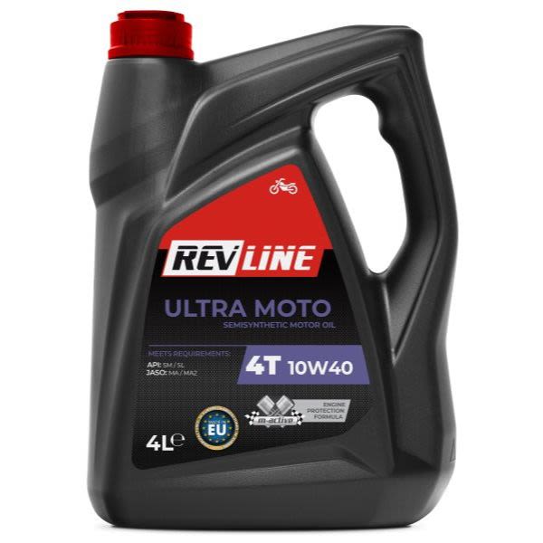 Ulei motor REVLINE MOTO 4 l, 10W40, MA-2 · ULTRA MOTO